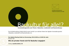 Serie di incontri dedicati a «cultura del costruire, paesaggio e pianificazione territoriale»